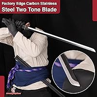 Vista 5 de Espada Ninja de corte de hierba Sasuke fabricada a mano Replica de espada Straitblade coleccionable de acero al carbono