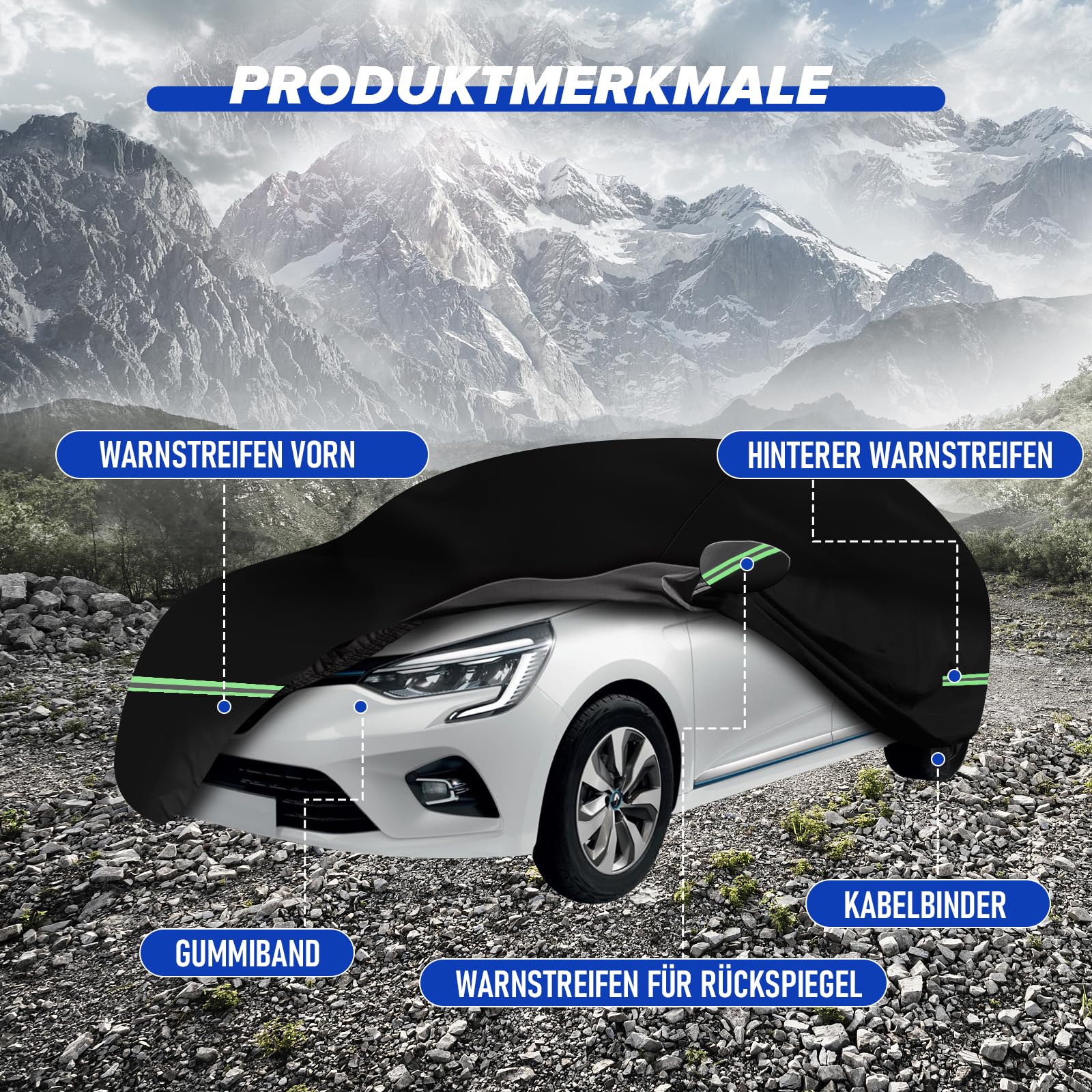 Funda de coche impermeable para Re-Nault Clio 2006-2024, transpirable UV, lluvia, protección contra el polvo, cubierta de coche para Re-Nault Clio, adecuada para invierno y verano