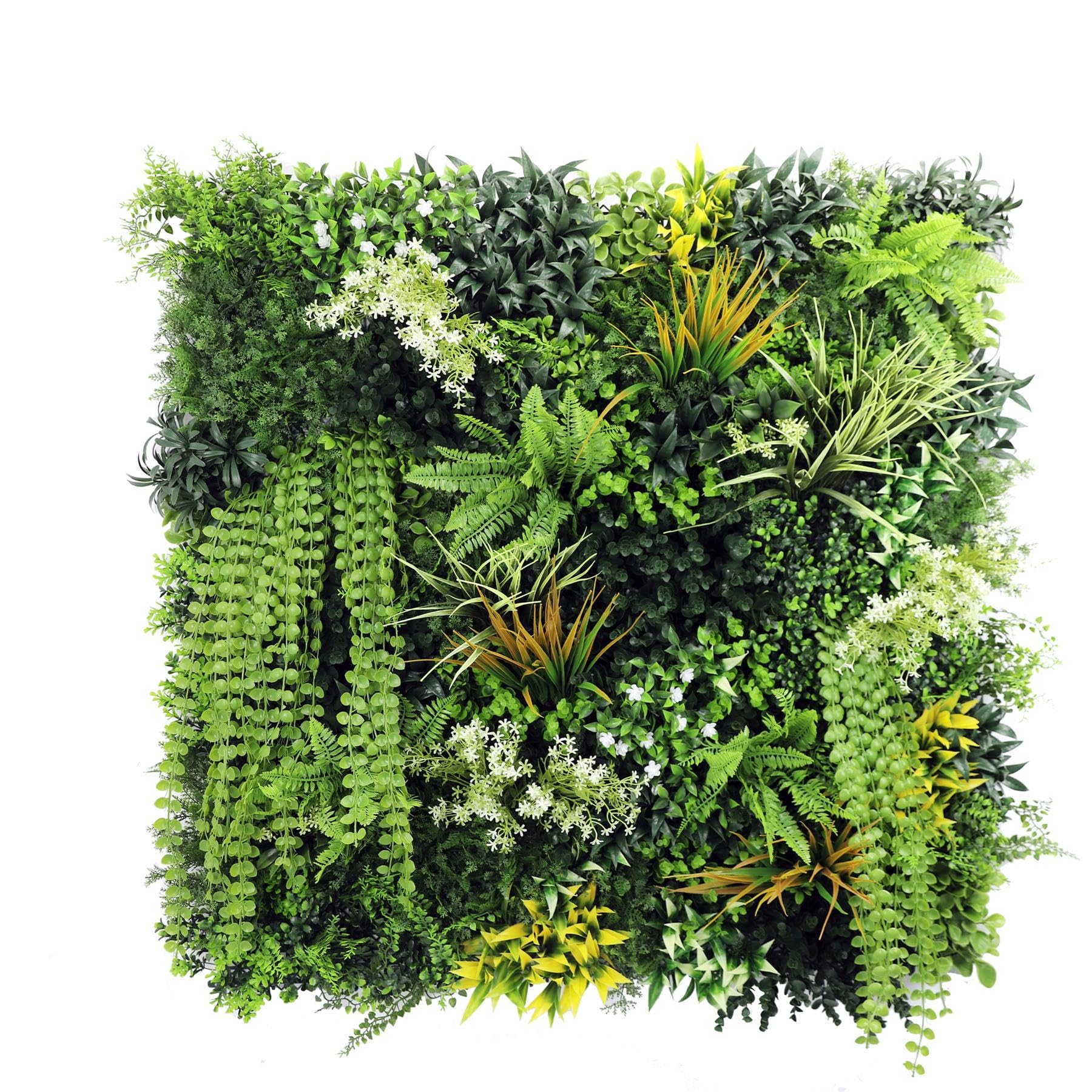 Premium Artificial Green Living Wall Hedge Plant Panel 1m x 1m - AMAZON