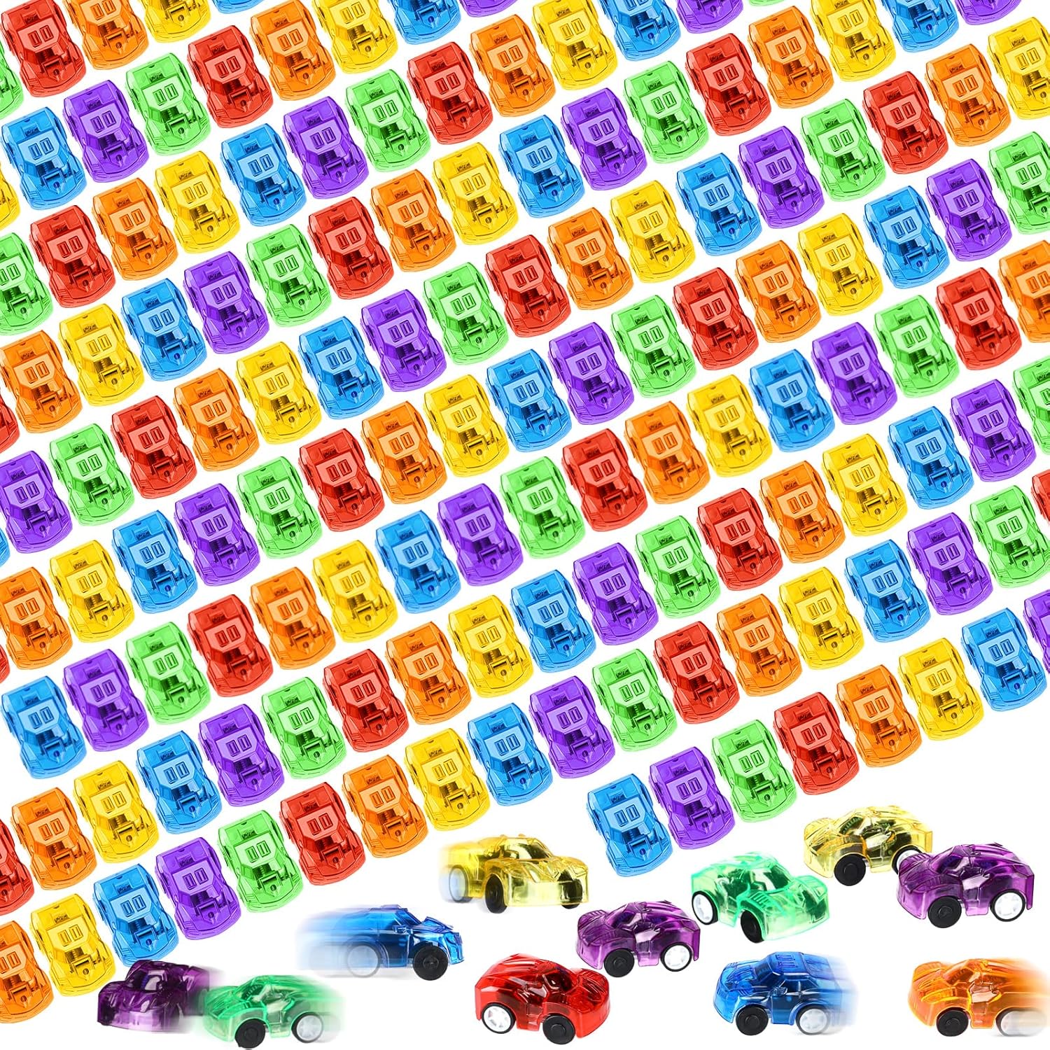 Jerify 240 Mini Pull Back Cars (Assorted Colors) Party Favors