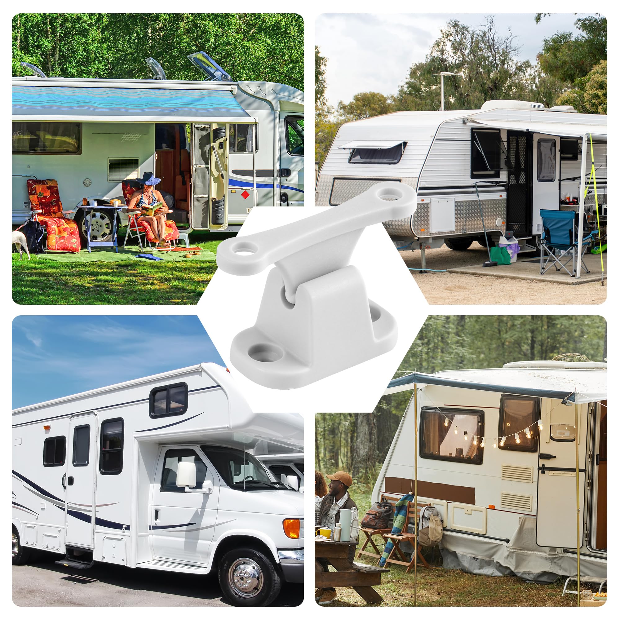3 Pares Cierre de Puerta para Caravana Blanca,Retenedor de Puerta Autocaravana Retenedor Puerta Caravana de Plástico para Caravanas Autocaravanas con Tornillo