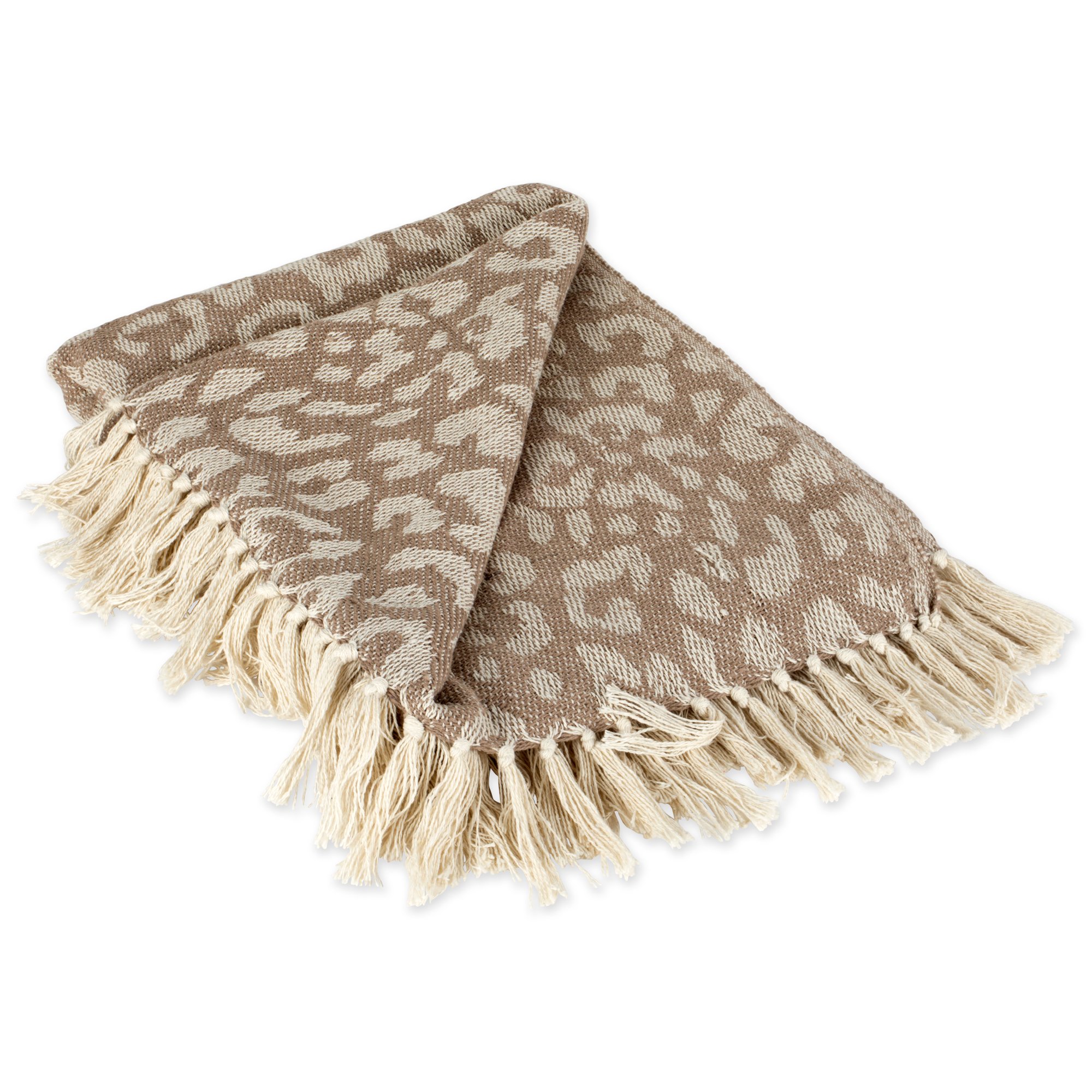 DII CAMZ38920 Leopard Throw, White