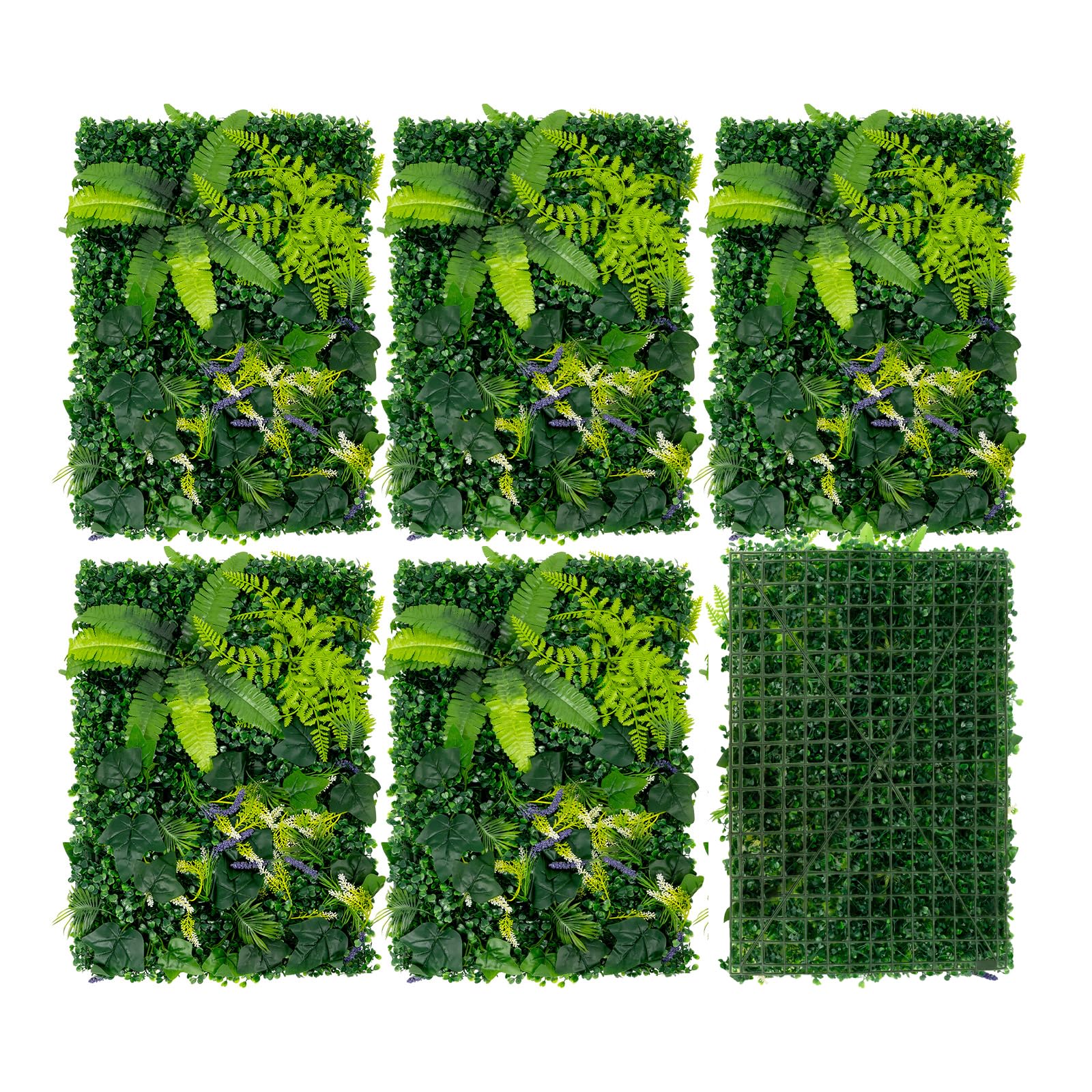 6 Stück Künstliche Pflanzenwand,40X60cm Wandgarten | Künstliches Gras Kulisse Wand Pflanzen Rasen Wand Buchsbaumplatten Buchsbaumhecke Wandpaneele Dekoration