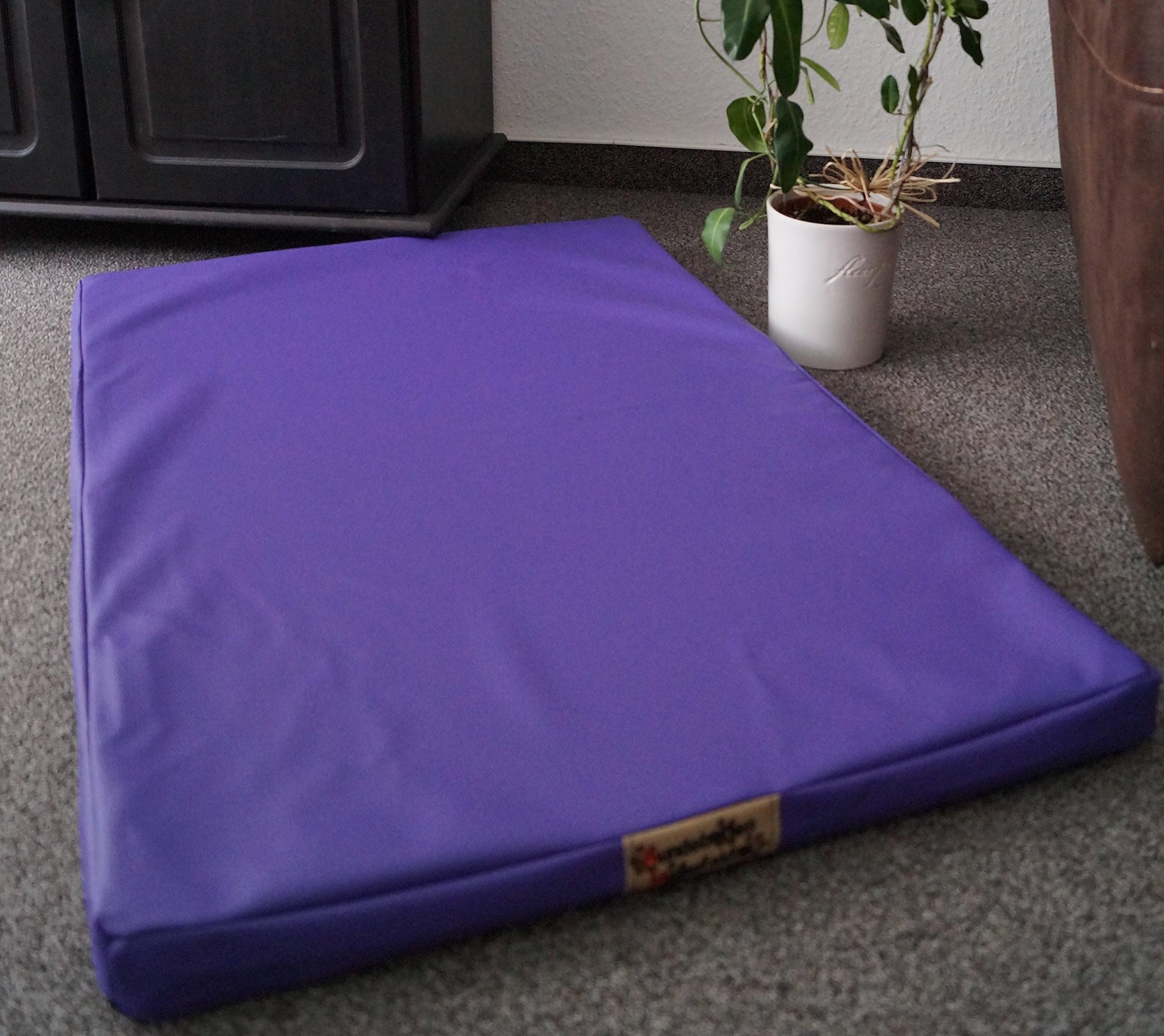 Hundebettenmanufaktur Luminosa Imitation Leather Dog Bed Mattress 100 x 60 cm Lavender