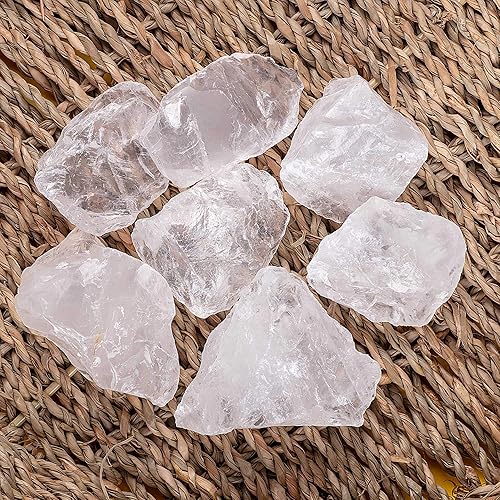 Miniatura 2 de UFEEL Piedra de cristal de cuarzo transparente a granel de 1 libra para vidrio, cabbing, decoración, pulido, cristales curativos Wicca y Reiki,