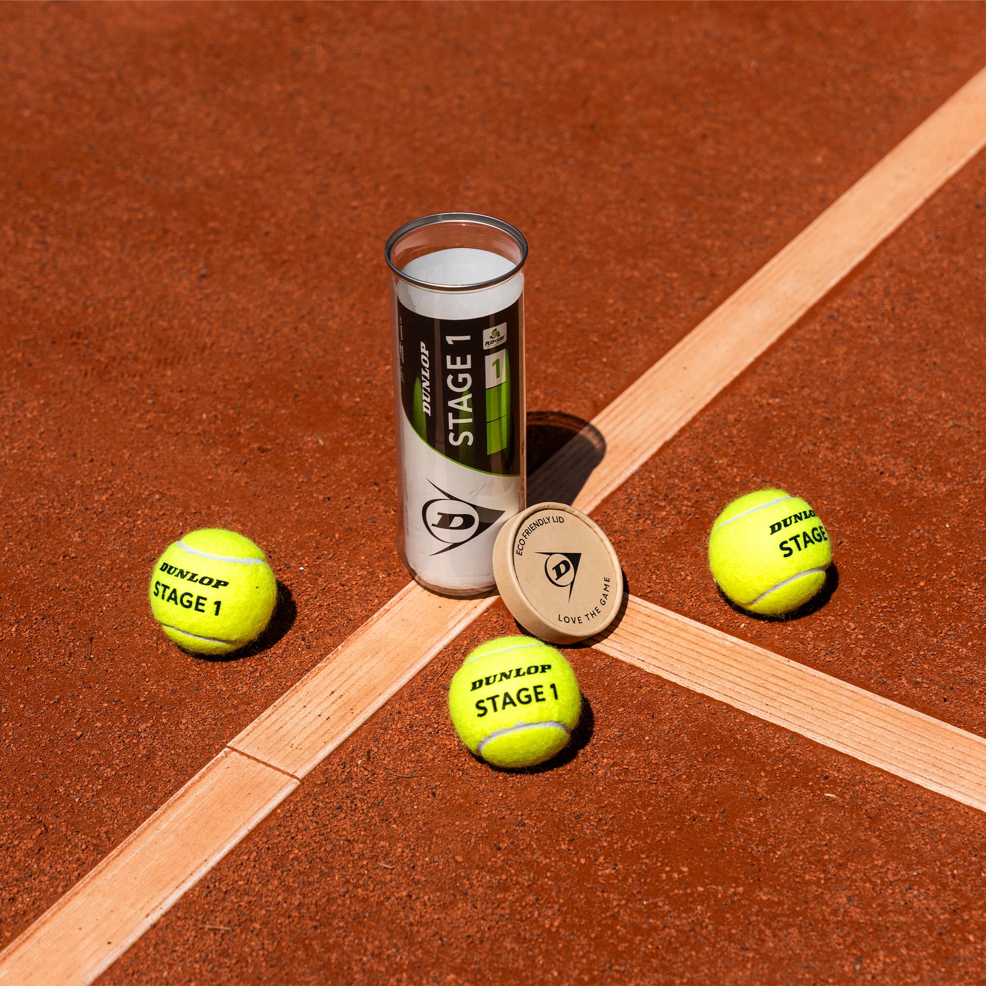 Dunlop Pelota de Tenis Stage 1 Verde 3 Unidades para Niños Principiantes