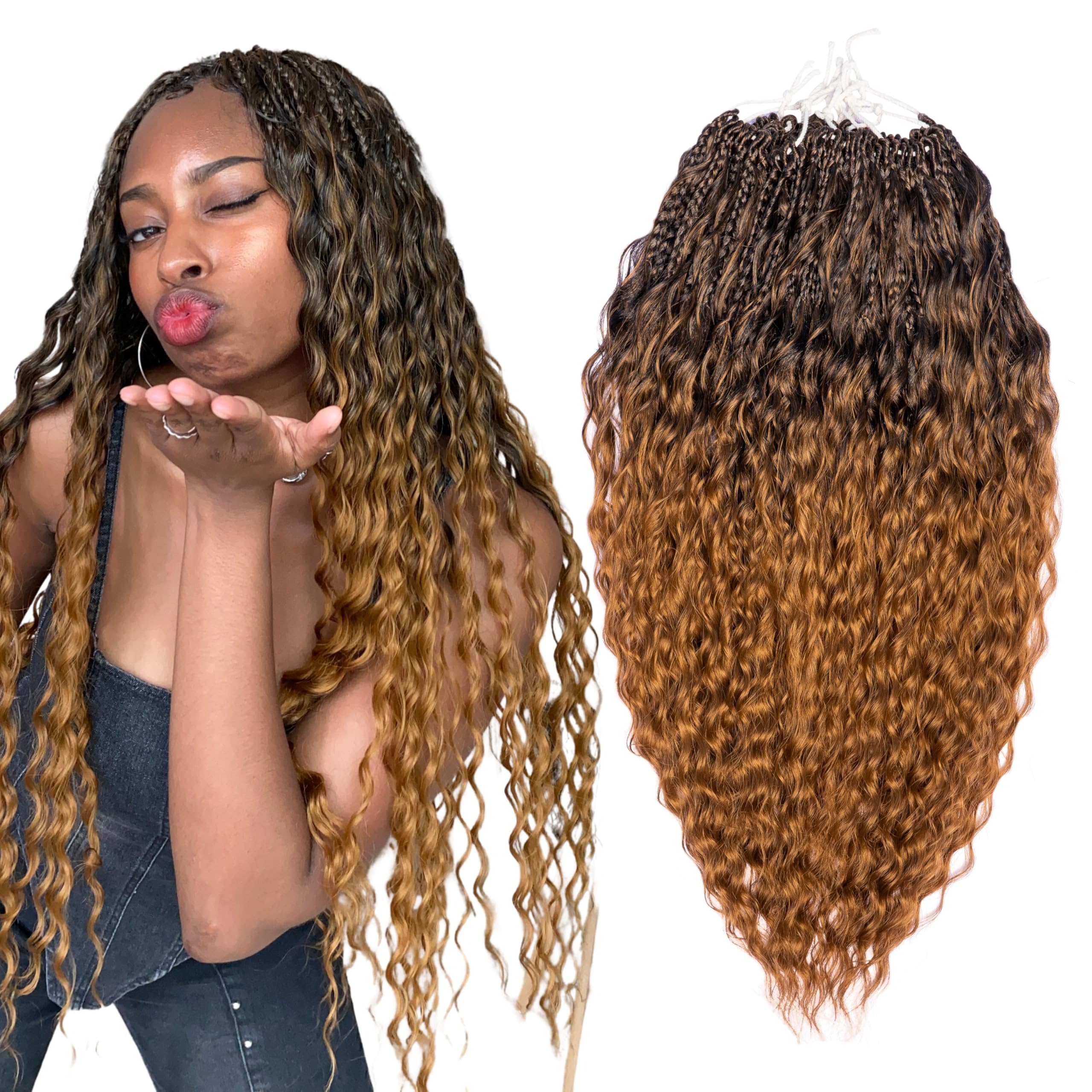 RAHELMO Peruvian Deep Wave Crochet Hair 20” - Deep Wave Crochet Braiding Hair Extensions - Curly Wave Hair Extension for Black Women and Girls - 8