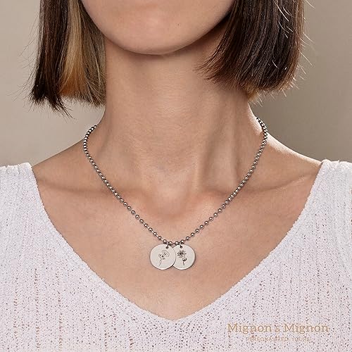 Miniatura 7 de Personalized Birth Flower Necklace for Women Jewelry for Mom Summer Handmade Beaded Ball Chain Accessory Best Friend Birthday Gift for Her Birth