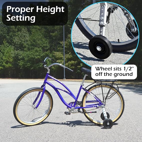 Lumintrail Adult Training Wheels for 24, 26, 29 Inch Bike - Heavy Duty, Adjustable Bicycle Training Wheels for Stabilization and Safe Learning