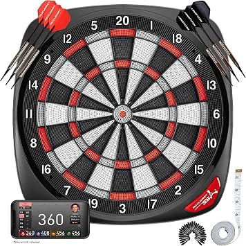 Accudart SDBA1 and SDBC4 Electronic Soft Tip Smart Dartboard with Online Game Play
