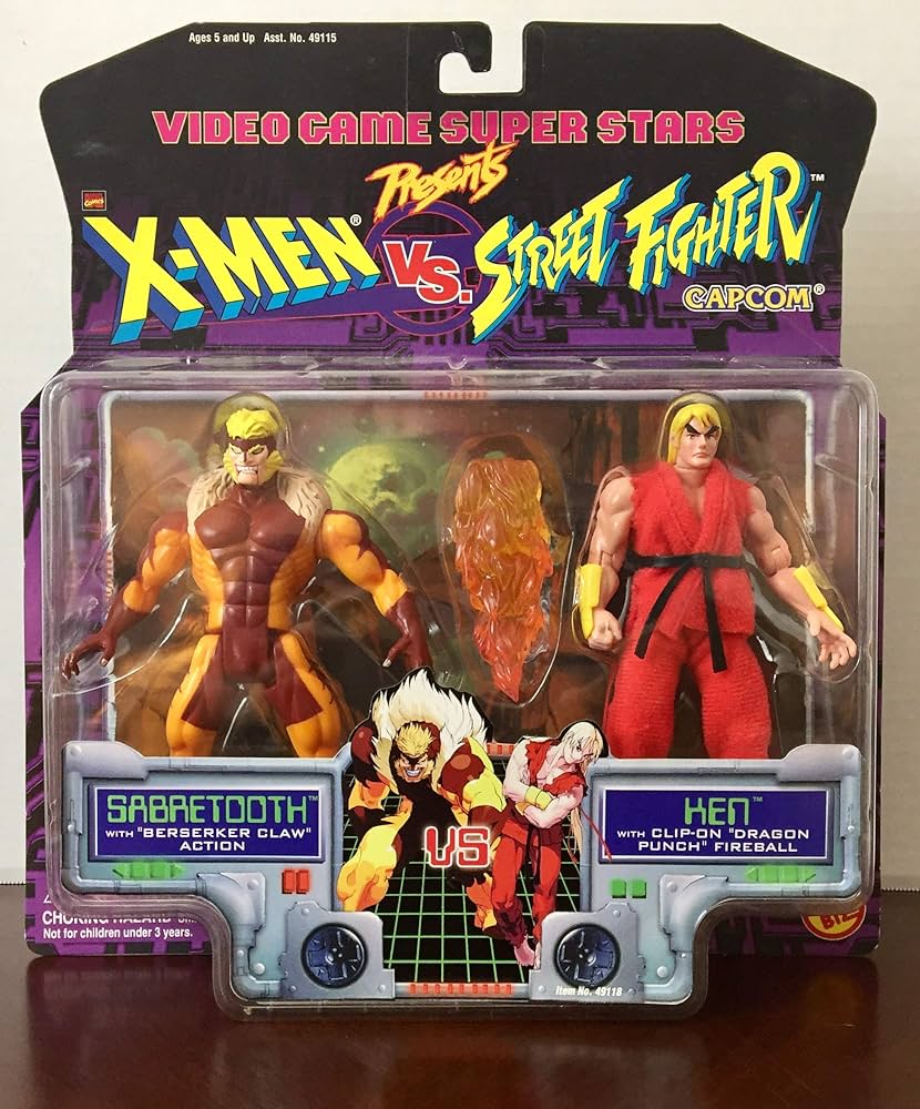 X-MEN vs STREET FIGHTER フィギュア 4点セット X-Men vs. Street Fighter Sabretooth vs Ken Figure Set : Amazon.com