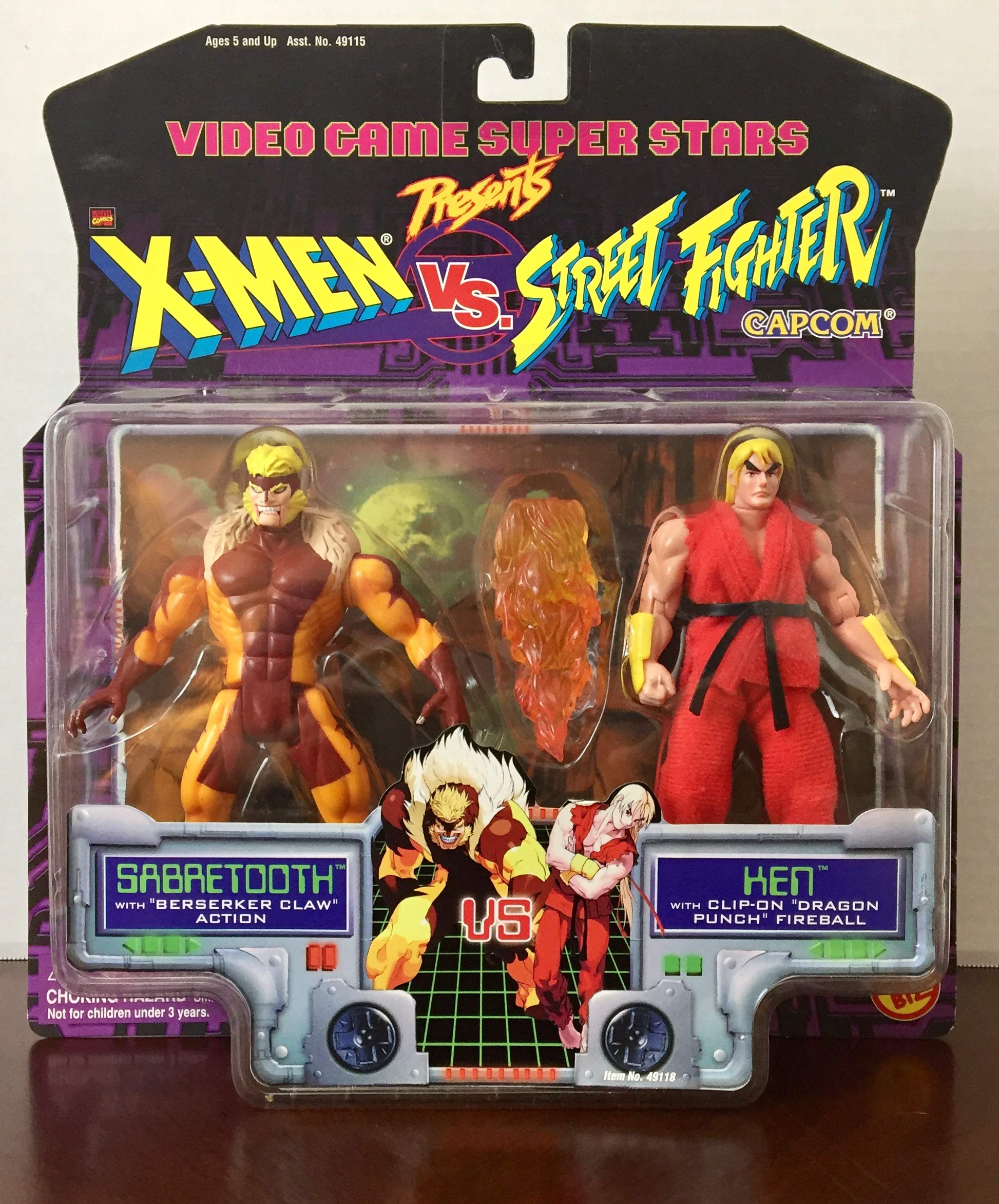 X-MEN vs. STREET FIGHTER フィギュア Vintage 1997 X-Men Vs Street Fighter Sabertooth Vs Ken Toybiz