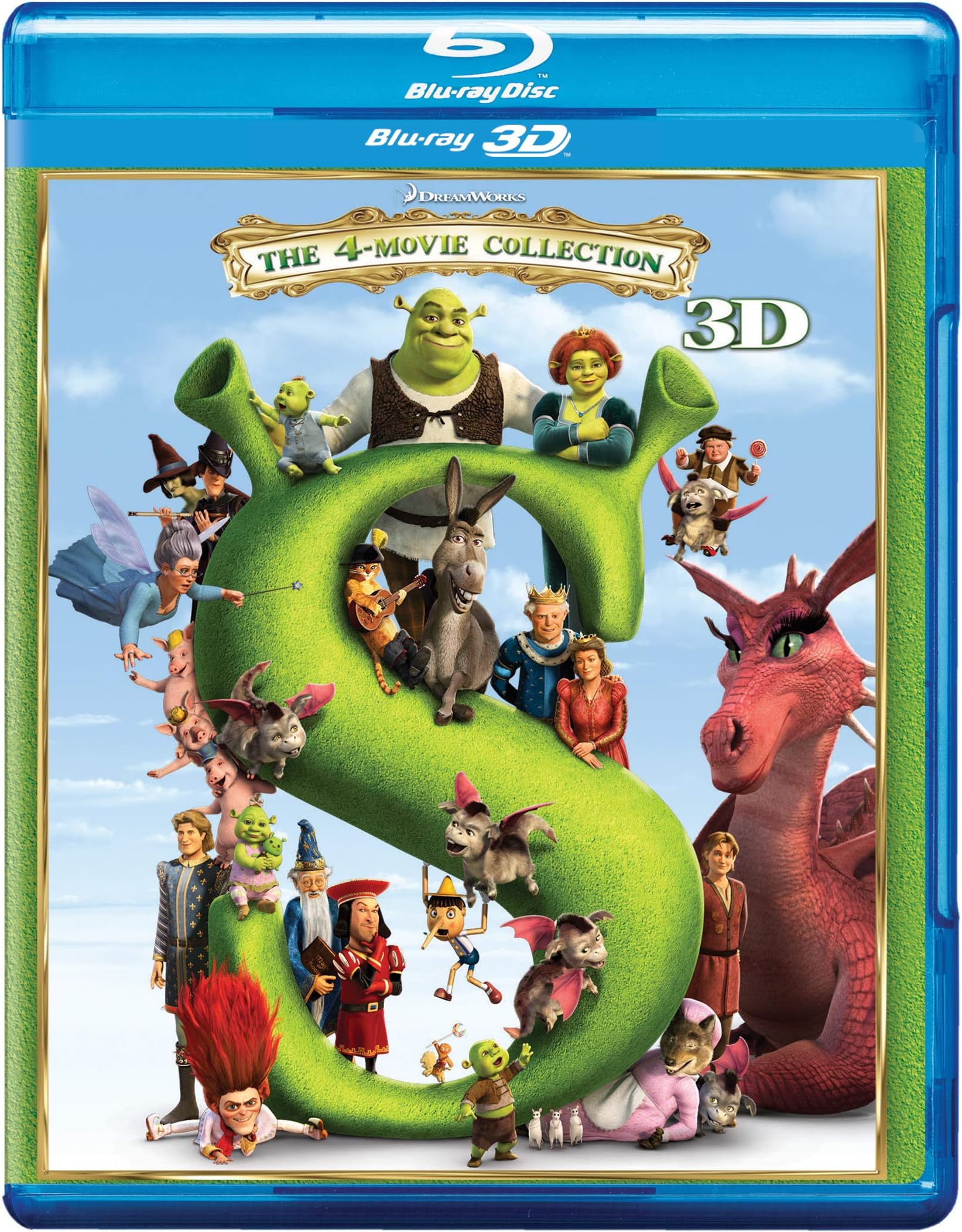 Shrek Quadrilogy: 4 Movies Collection - Shrek + Shrek 2 + Shrek: The Third + Shrek Forever After (Blu-ray 3D) (4-Disc Box Set)