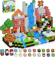 QRPQT 200PCS Magnetic Building Blocks - STEM Montessori Toys for Kids 3-10, Sensory Stacking Cubes, Forest & Building Themes, Ideal Christmas Birthday Gift