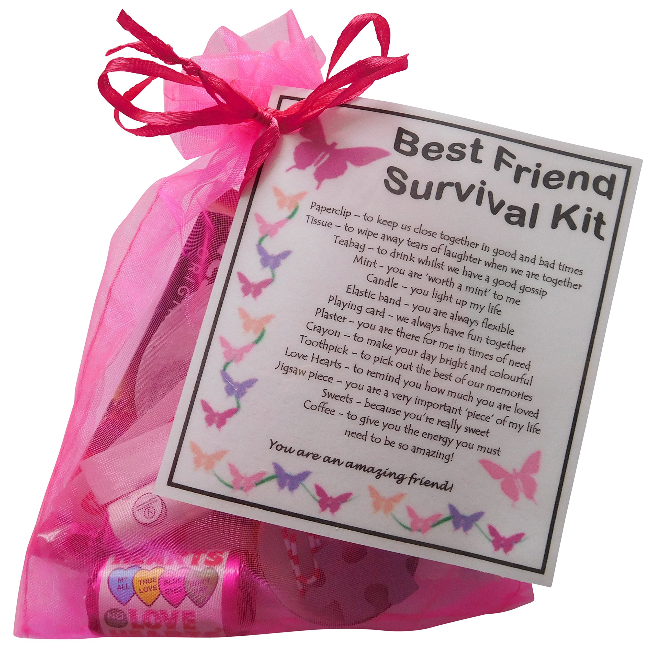 Smile Gifts Uk Pink Best Friend Survival Kit Gift (Great Present For Birthday Or Christmas), Gift For Best Friend, Best Friend Present, Present For Best Friend