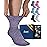 Pembrook Bamboo Viscose Diabetic Socks for Women & Men - 6 Pairs - GIFT BOX | Ankle Socks for Swollen Feet | Neuropathy | Wide Calf | Edema (GP) 6P