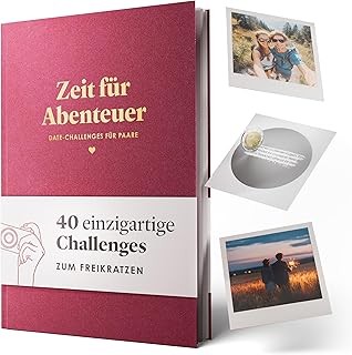 Time Treasures Date Challenge Buch für Paare “Zeit für Abenteuer” | Valentinstag-Geschenk für ihn & sie | ABC Date Buch mit 40 kreativen Date Ideen für Paare | Romantische Geschenkidee zum Jahrestag