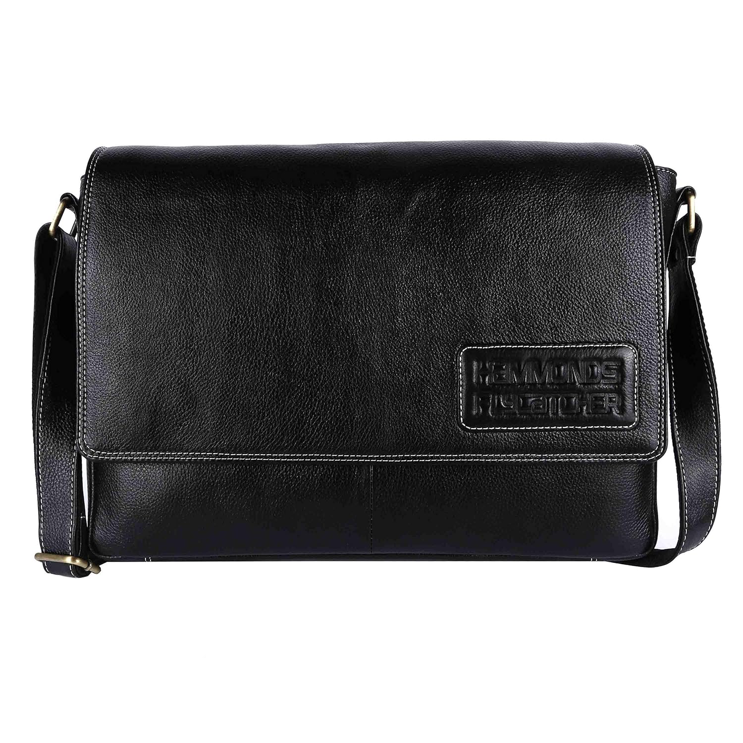 HAMMONDS FLYCATCHER Laptop Bag for Men Black Leather Office Bag for