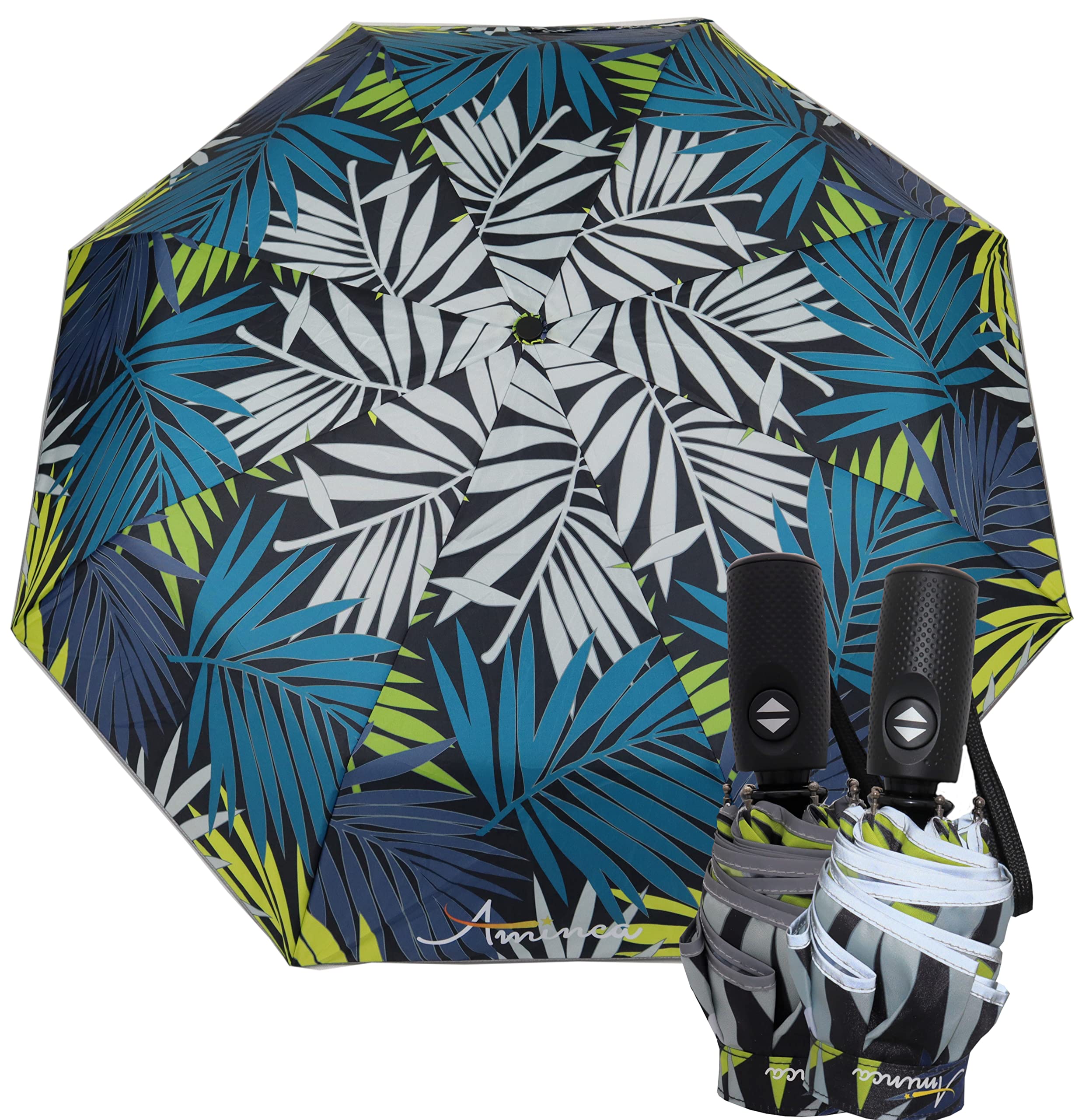 Parapluie Automatique Pliant - Motif Vitrail - Protection UV Pour Femme - Léger Et Compact Pour Voyage, Plage, Randonnée