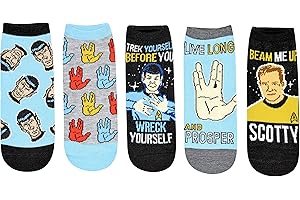 Star Trek: Spock Trek Yourself Before You Wreck Yourself Juniors/Women's 5-Pack Ankle Socks Set