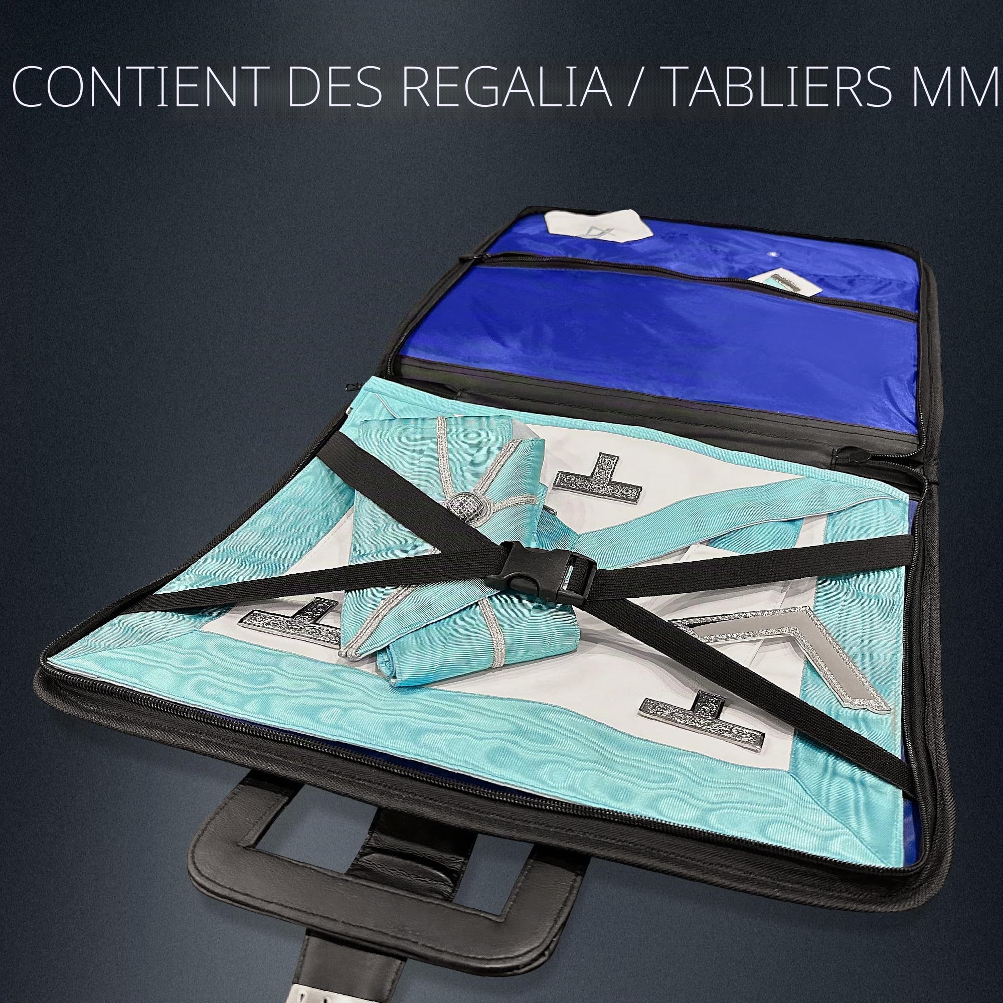 THE MASONIC COLLECTION - Étui souple style mallette MM - Fabriqué en similicuir - Résistant à l'eau - Cadeau franc-maçon pour homme