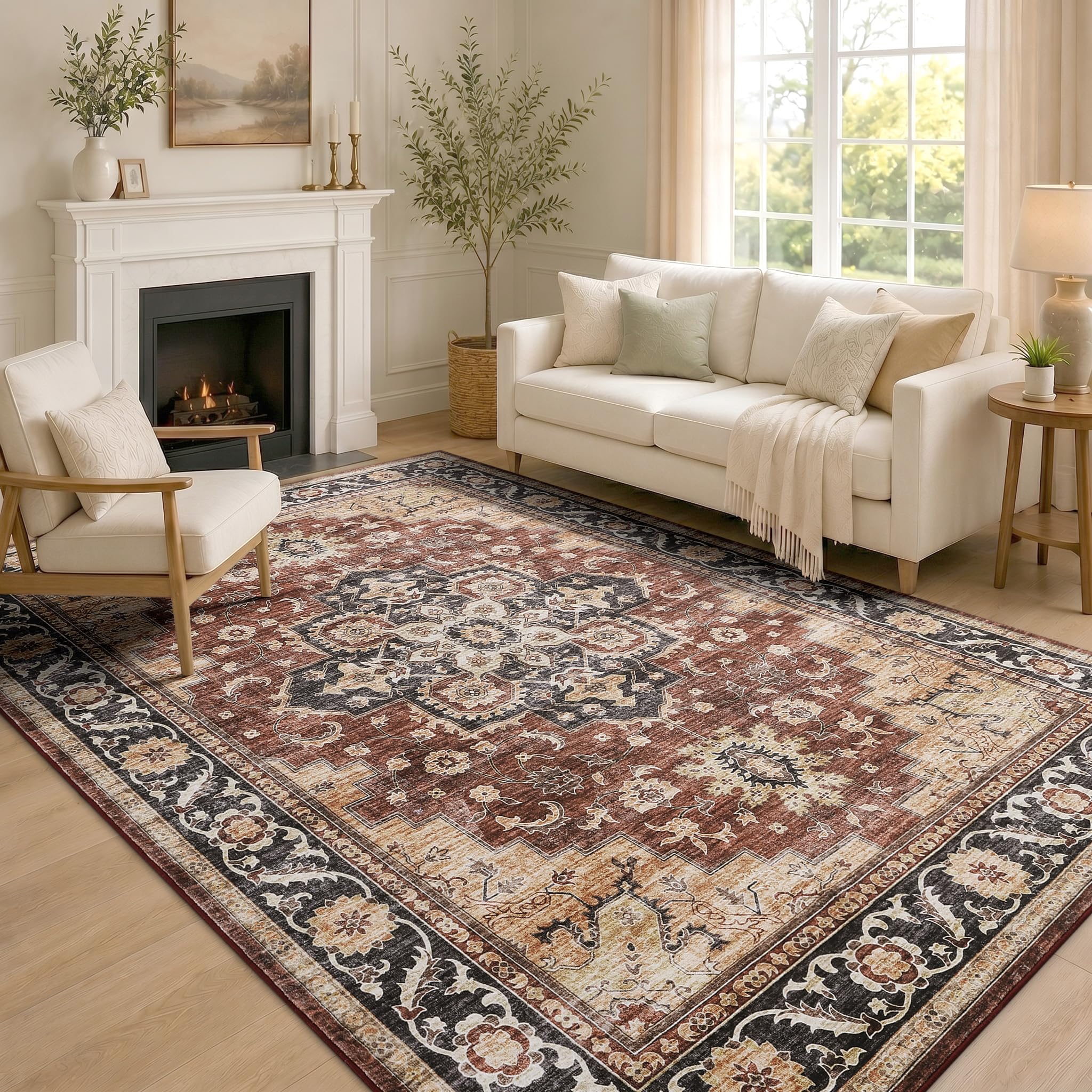 Homaxy Vintage Teppich Wohnzimmer