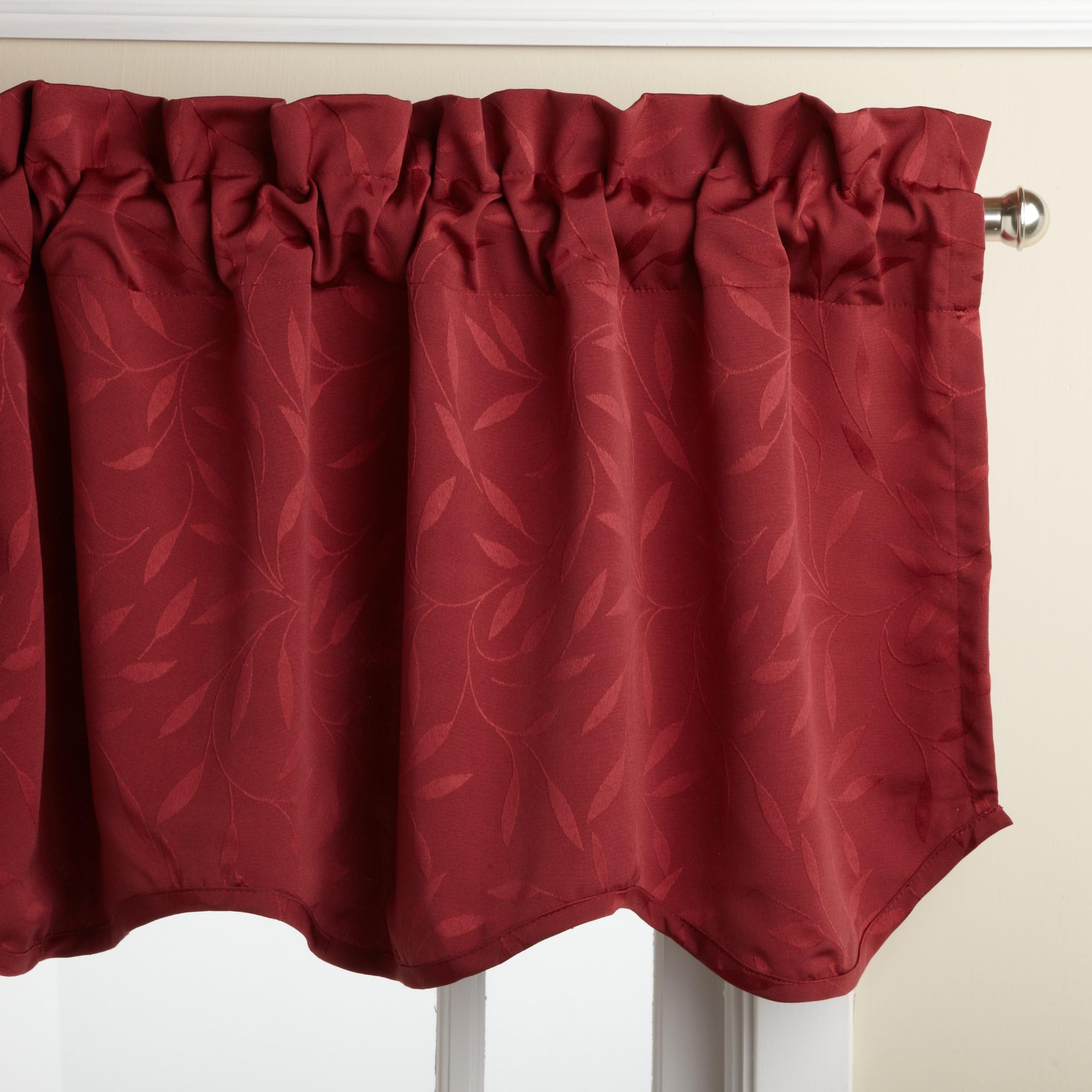 Lorraine Home Fashions Whitfield 52-inch by 18-inch Scalloped Valance, Wine