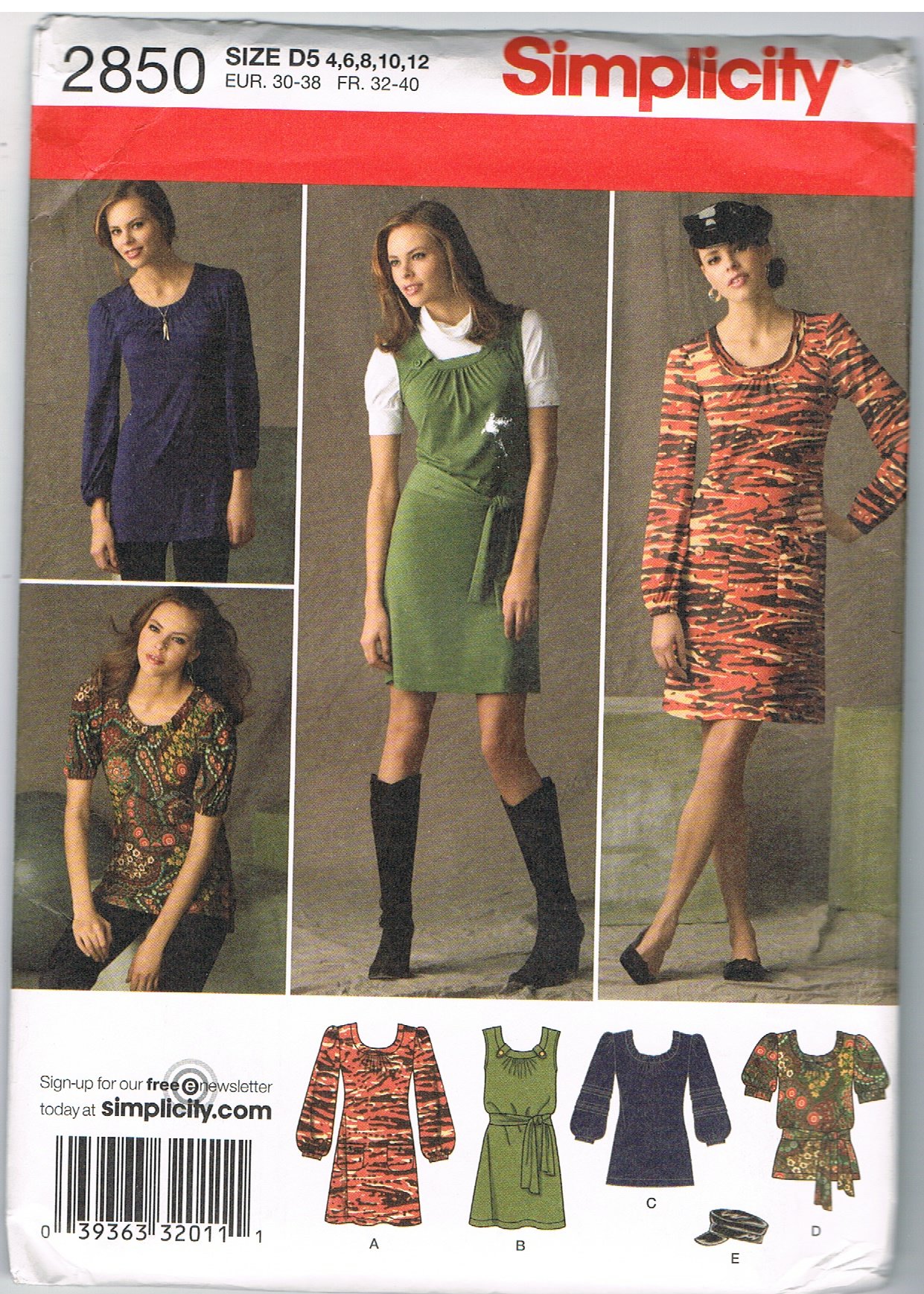 Robe et tunique Simplicity 2850 pour coudre un vêtement ample sur mesure