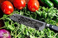 Vista 6 de Cuchillo de chef, Mercer Culinary Renaissance, forjado de 8 pulgadas, Cuchillo Nakiri de 17.62 cm, Negro