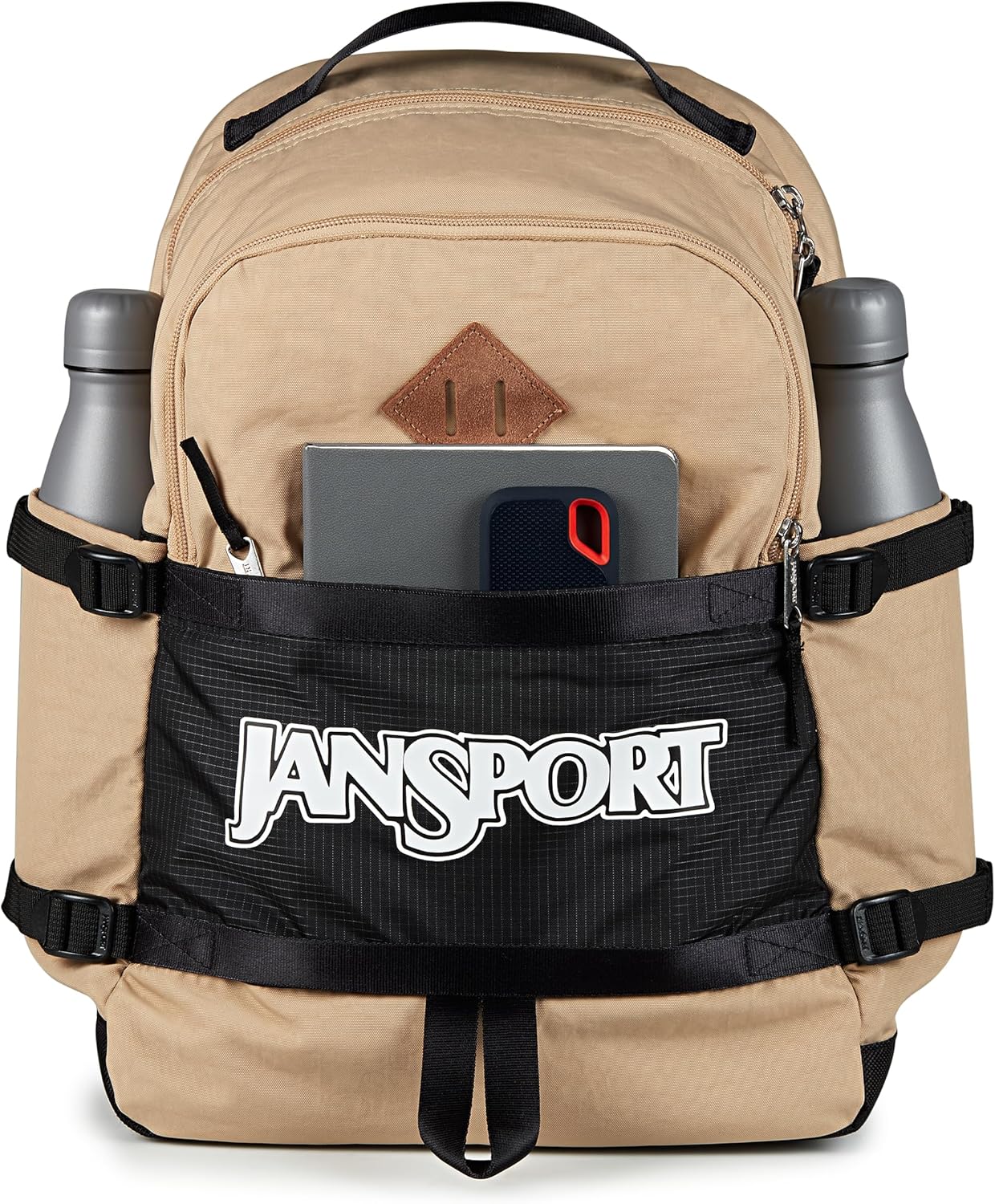 JanSport Small Seattle Pack – Compact Backpack with Main Compartment, Dual Water Bottle Pockets, and Padded Sleeve for 15-Inch Laptop, Travertine