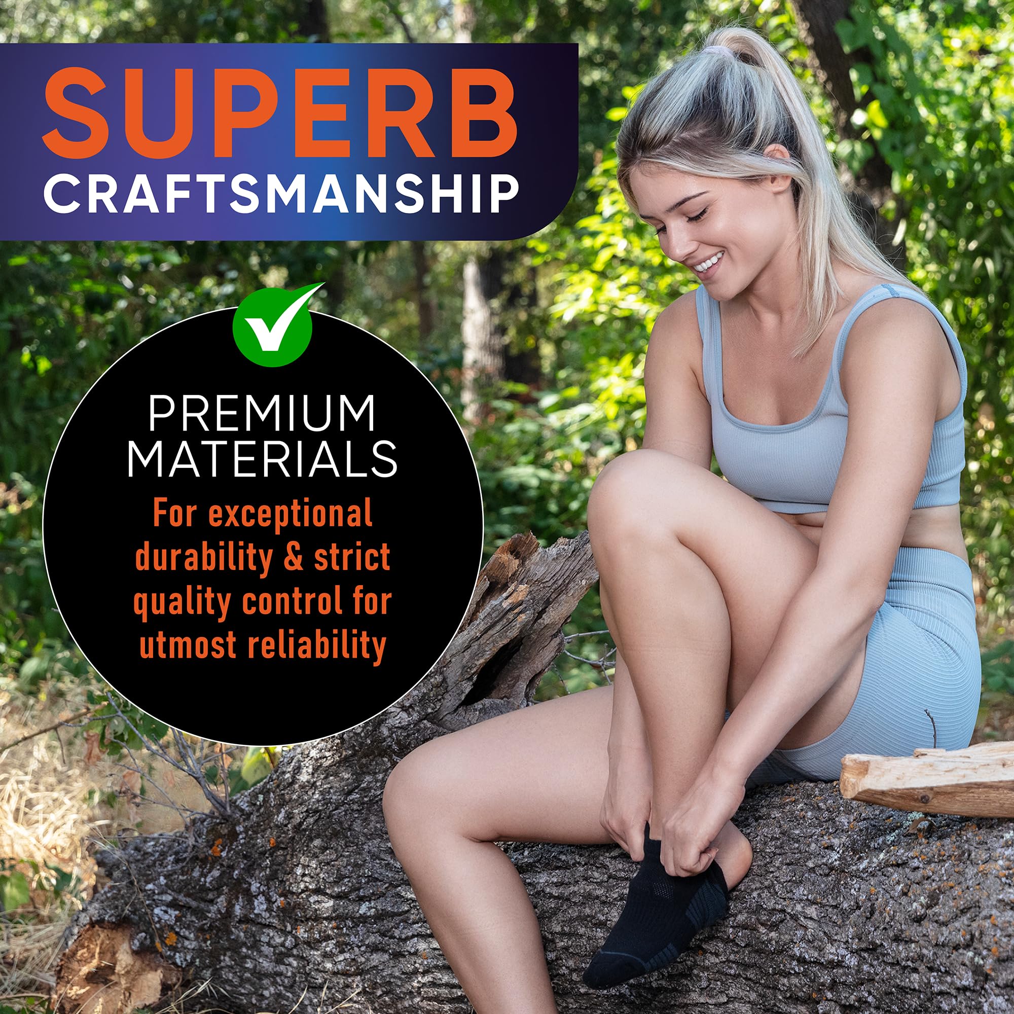 PhysFlex Calzini sportivi per donne e uomini, 6/3 paia di calzini imbottiti per il massimo comfort, con supporto per arco plantare per corsa e sport