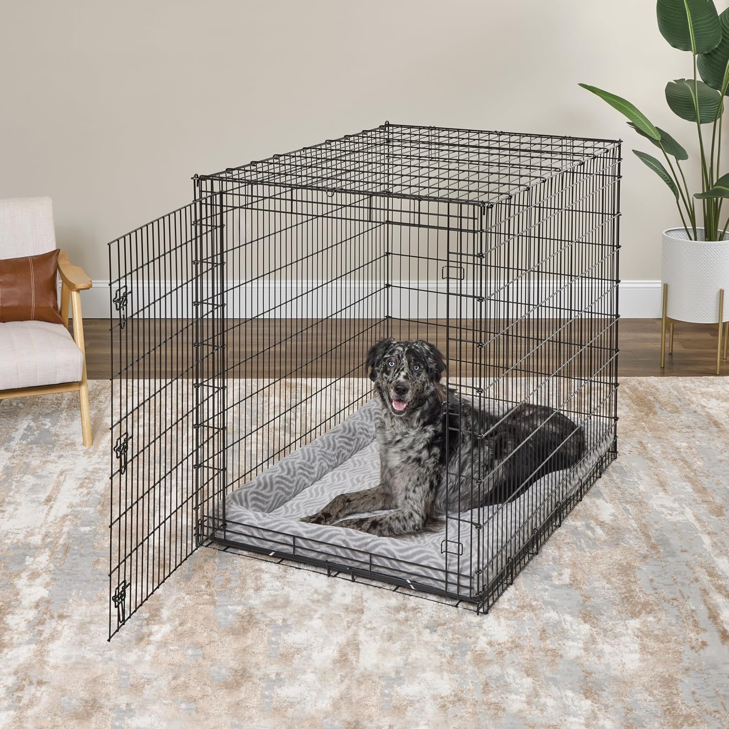 review MidWest Homes For Pets QuiteTime Deluxe Wave Bolster Bed for Giant Dogs; Easily Machine Wash and Dry; Gray; 54