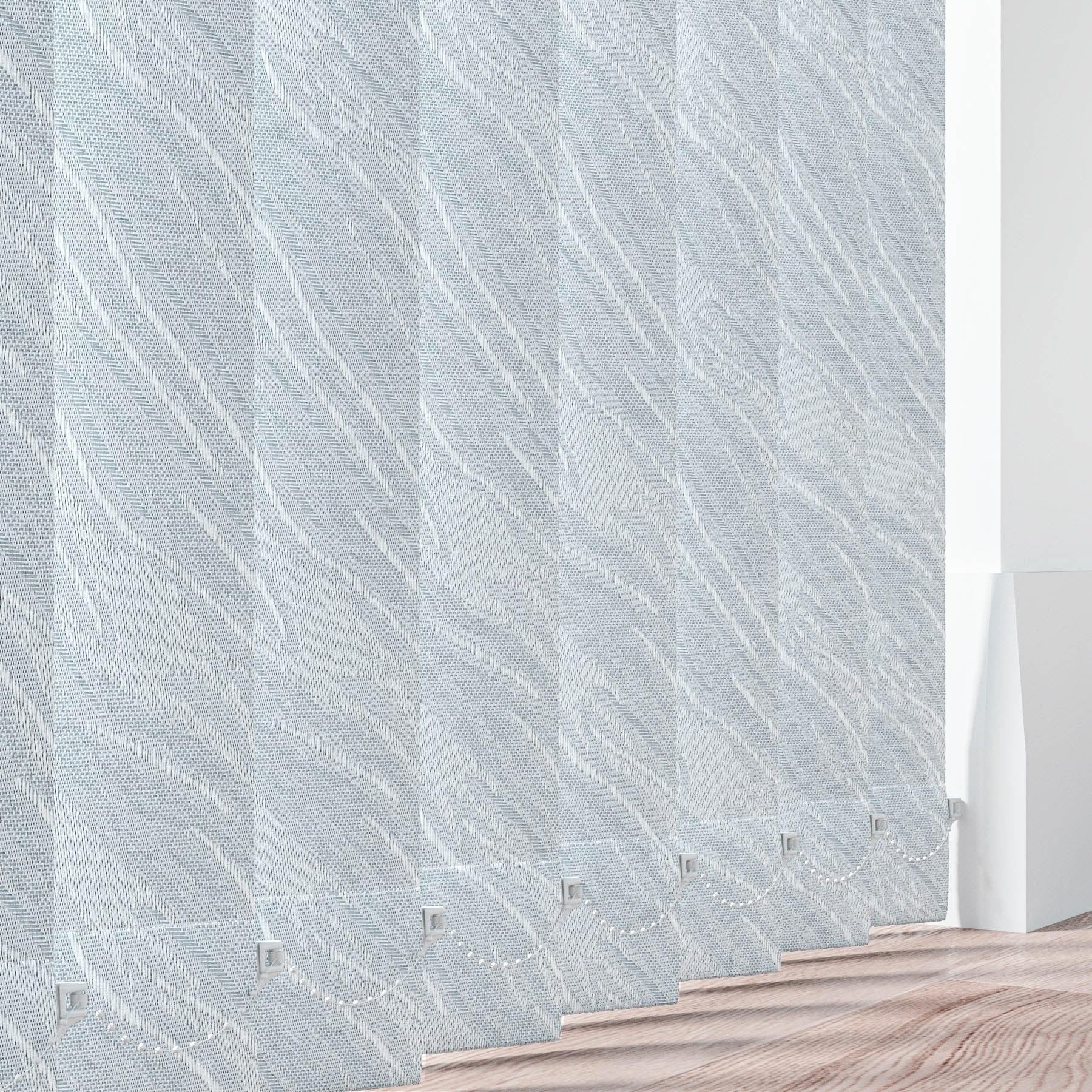 Made to Measure Vertical Blinds Slats - Pacific Mist Fabric 89mm(3.5") Wide Louvres -Perfect Replacement Slats for Windows & Conservatory Blinds with Weights and Chains - Colour Options (Pacific Mist)
