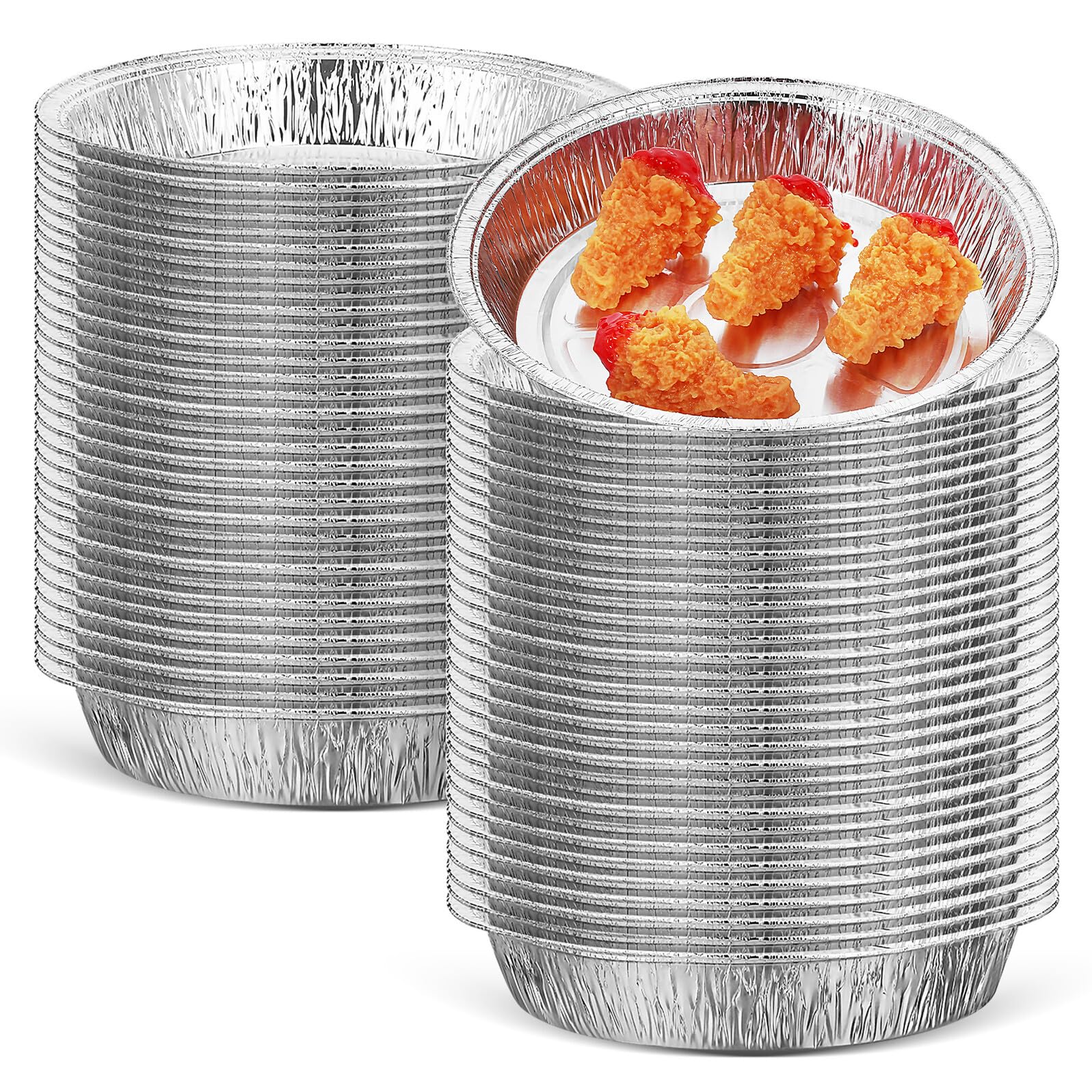 Moules Jetables pour Friteuse à Air 20 Cm en Aluminium Résistant Haute Température Barquettes Rondes Polyvalentes Cuisson et Conservation 100 Pièces Cuisine Maison