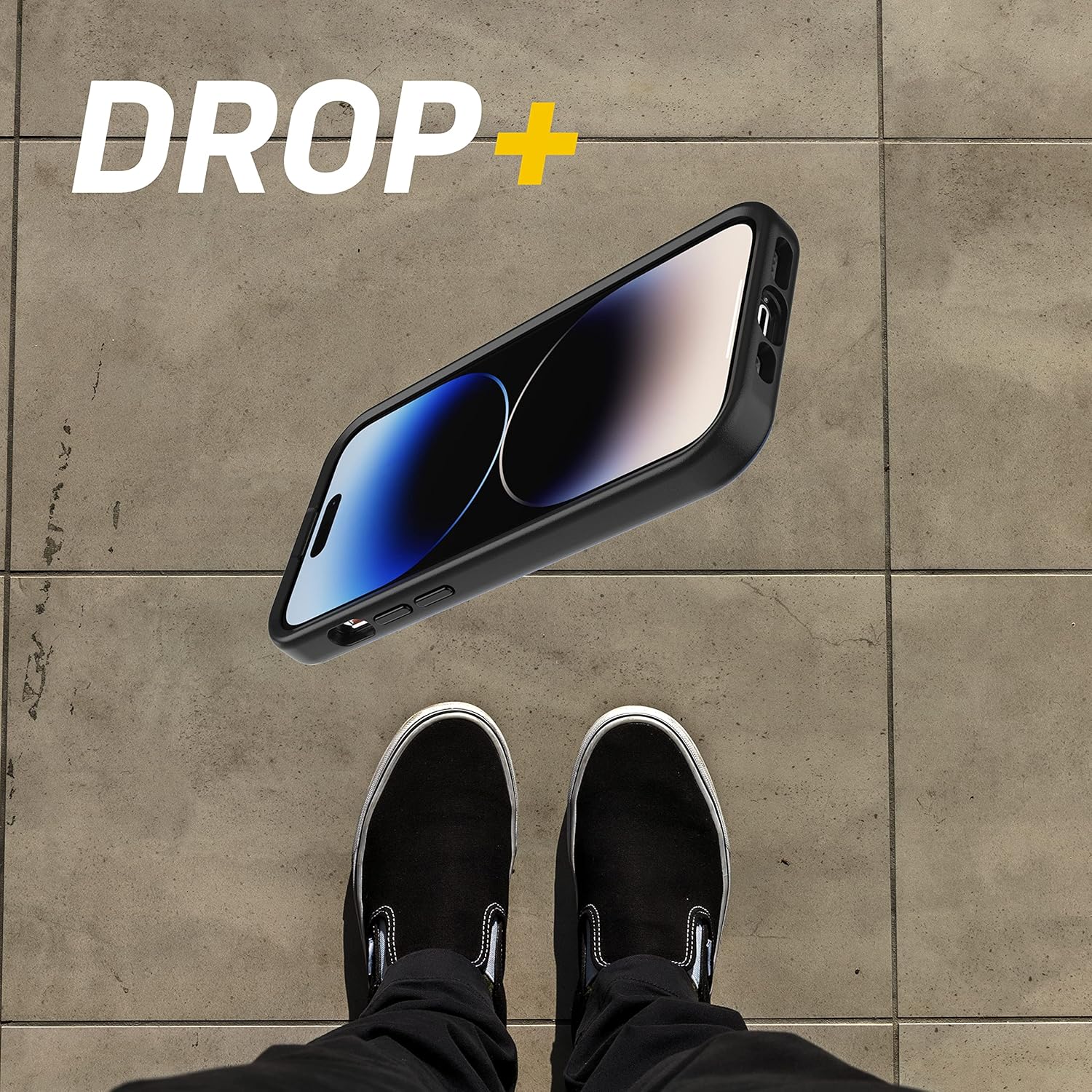 OtterBox iPhone 14 Pro (Only) OtterGrip Symmetry Series Case - BLUE STORM (Blue), built-in grip, sleek case, snaps to MagSafe, raised edges protect camera & screen - Image 4