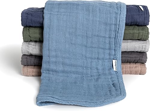 Miniatura 12 de Gerber Paños Eructadores Unisex de Muselina para Bebé, Paquete de 6, Varios Marrones, Tamaño Grande 20" x 10" Multi Browns,Rosado,Sólido Multi