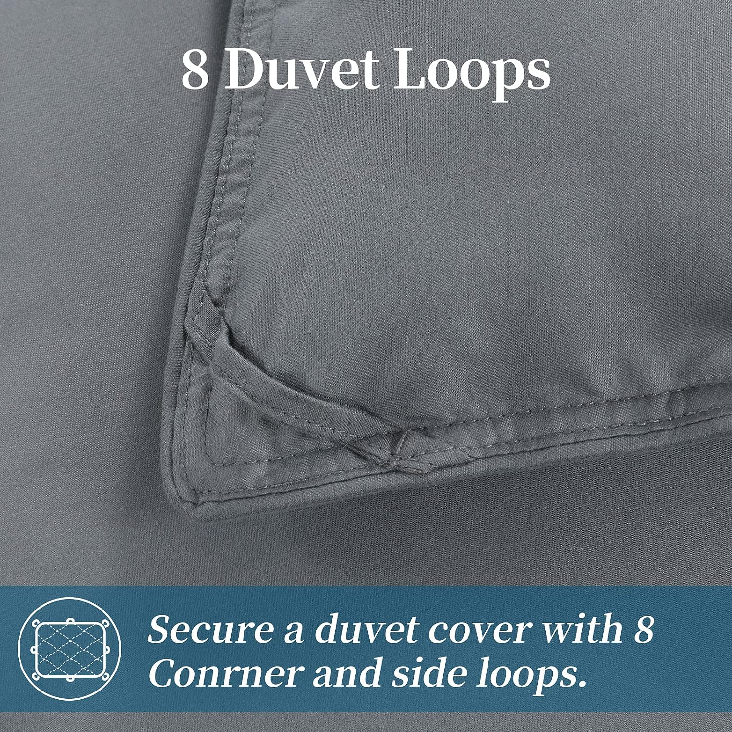 HOMBYS Oversized King Down Alternative Fluffy Comforter Super King 120 x 120 in 116 oz Quilted Duvet Insert with Duvet Cover,8 Corner Tabs,Grey (Grey/Year Round, Oversized King-120"x120")