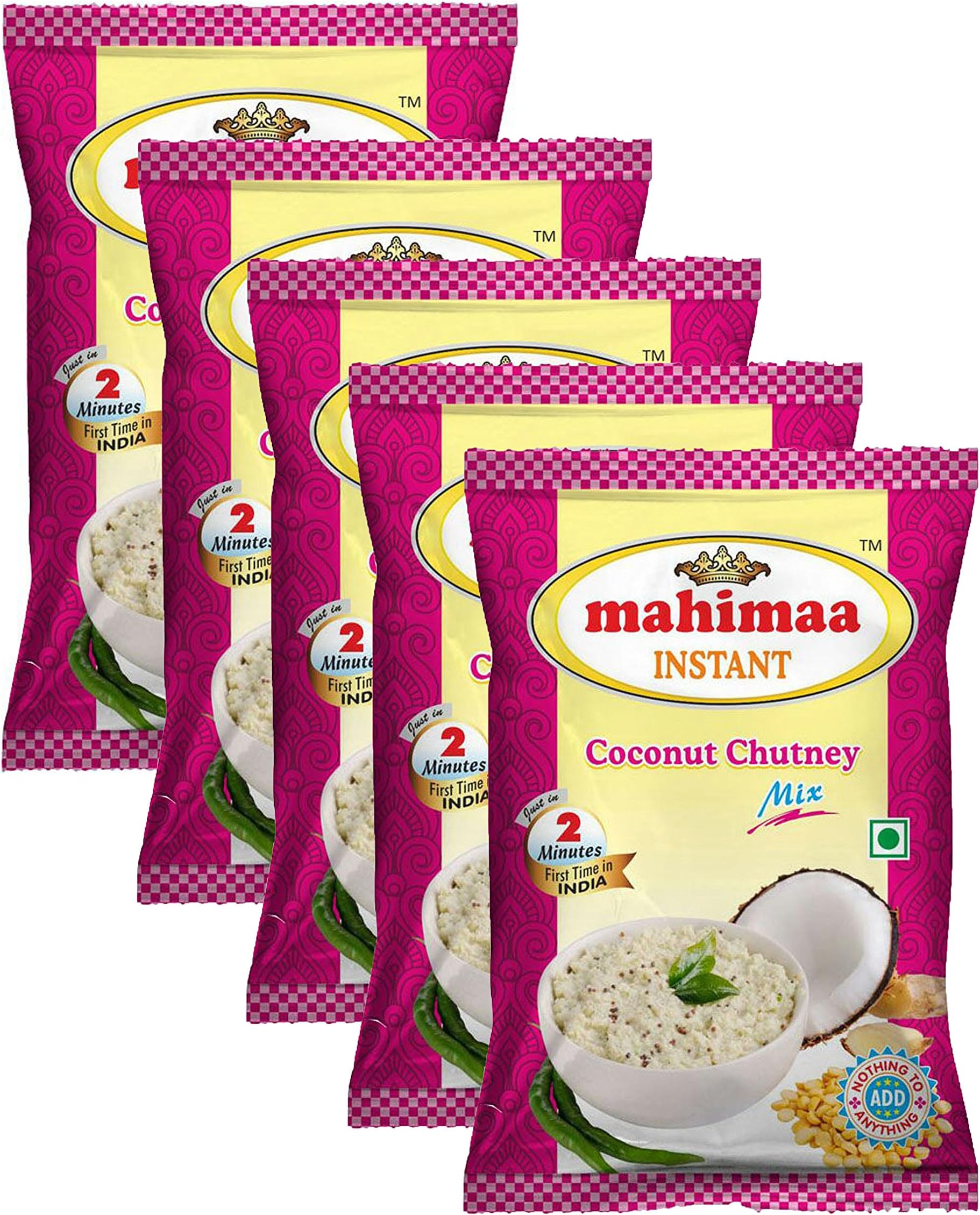 Mahimaa Instant Coconut Chutney Mix, Size- 50G, Pack Of 5