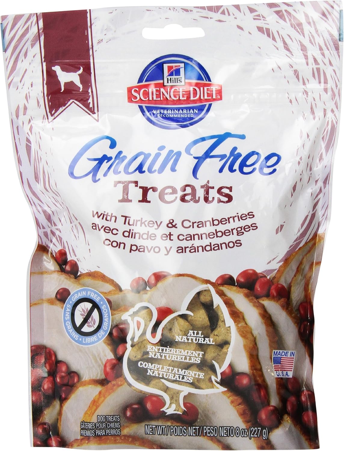 Hill'S Science Diet Grain Free Turkey & Cranberry Dog Treats, 8 Oz Bag