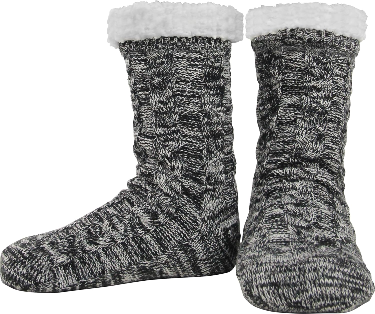 BenSorts Men Fuzzy Slipper Socks with Grippers Non Slip Indoor House Socks Christmas Gifts