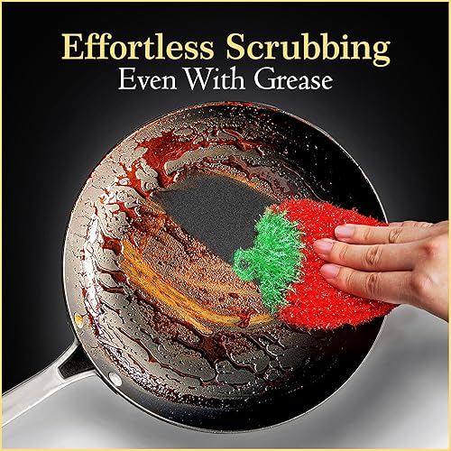 Miniatura 3 de Fun - Esponja de cocina con forma de fruta para lavar platos, esponjas reutilizables para fregar, limpiar, lavar platos, esponjas sin olor, para