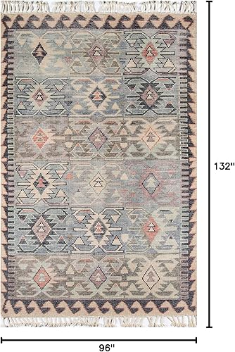 Miniatura 6 de Momeni Nomad - Alfombra de lana de 2 pies 3 pulgadas x 8 pies, color azul