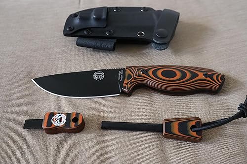 Miniatura 3 de Holtzman's Gorilla Survival Bloodline - Cuchillo de supervivencia de hoja fija de espiga completa con funda Kydex (naranja) - Acero de alto carbono