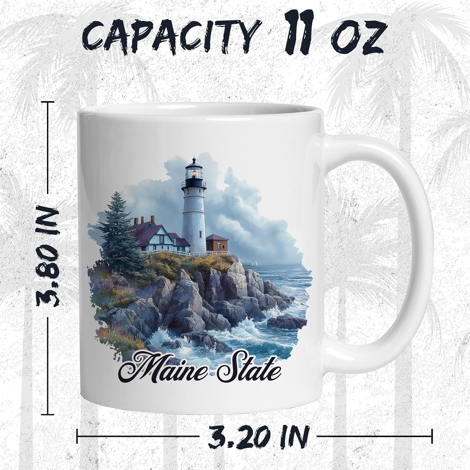 Maine State Ceramic Coffee Mug 11oz Pine Tree State – Tea Coffee Mug with Comfortable Grip – Unique Travel Gift Cup for Office or Home – Vibrant Long-Lasting Print ID44991 - Image 2