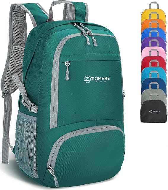 Lightweight Foldable Backpack - Packable Foldable Rucksack 30L Small Packable Backpcks Walking Rucksacks Travel Daypack Water Resistant For Men Women Outdoor Camping Hiking,By ZOMAKE