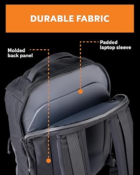 Mystery Ranch Rip Ruck 24 Backpack Durable Day Bag with Magnetic Zip Lid, Molded Back Panel & Padded Laptop Sleeve Black