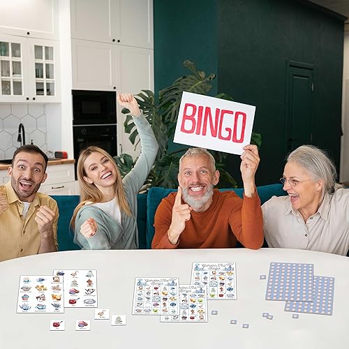 Miniatura 4 de KFNER Juego de bingo de té de jardín, tarjeta de bingo para fiesta de té, juego de bingo para 24 jugadores, actividades en interiores y exteriores,
