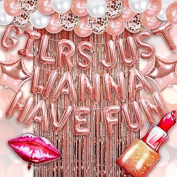 Girls Night Decorations - No Boys Allowed Balloon Set With Cloud & Star Designs (34 Pieces)