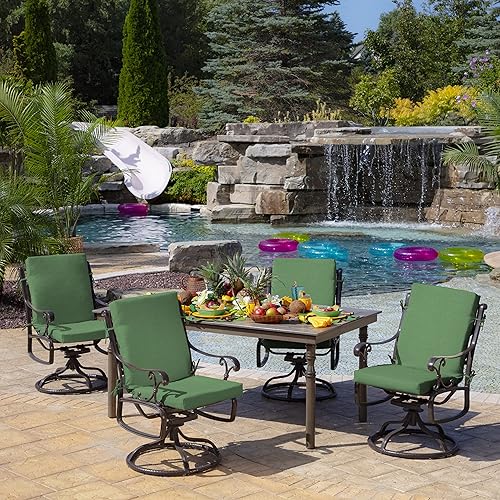 Miniatura 5 de Arden Selections Cojín para silla de exterior de 16.5 x 18 pulgadas, color verde musgo Leala