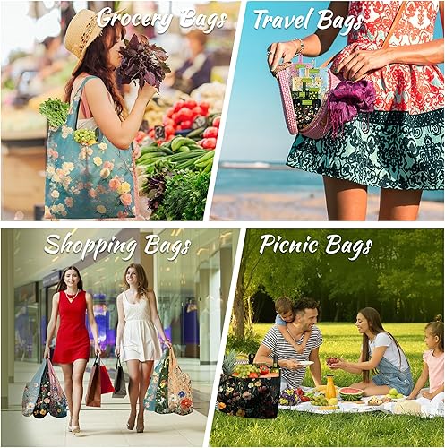 Vista 168 de BeeGreen Bolsa de viaje plegable reutilizable para regalo, bolsas de comestibles reutilizables, grandes regalos de vacaciones, bolsa de tela